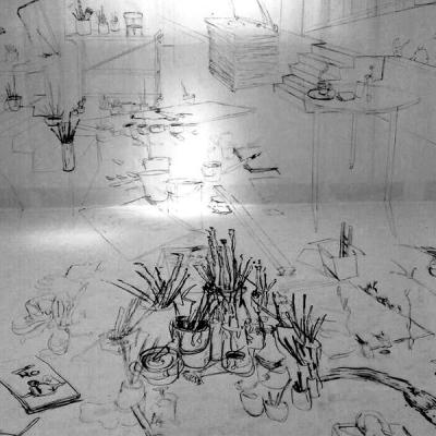 Estudio dentro del estudio, 2015 Claudio Capellini, instalaciones y performances